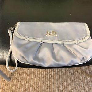 Coach cream silk hand bag